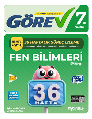 Resim Nitelik 7.Sınıf Görev Fen Bilimleri 36 Haftalık Süreç İzleme Kitabı