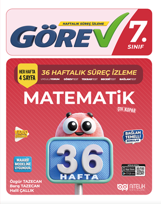 Resim Nitelik 7.Sınıf Görev Matematik 36 Haftalık Süreç İzleme Kitabı