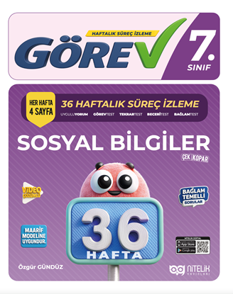 Resim Nitelik 7.Sınıf Görev Sosyal Bilgiler 36 Haftalık Süreç İzleme Kitabı