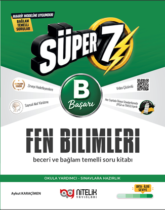 Resim NİTELİK 7.SINIF (B) SÜPER FEN BİLİMLERİ BECERİ VE BAĞLAM TEMELLİ SORU KİTABI