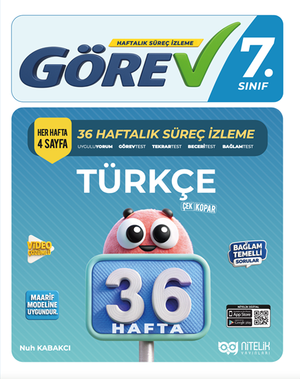 resm Nitelik 7.Sınıf Görev Türkçe 36 Haftalık Süreç İzleme Kitabı