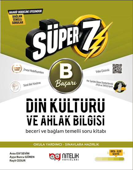 resm Nitelik 7.Sınıf (B) Süper Din Kültürü ve Ahlak Bilgisi Beceri ve Bağlam Temelli Soru Kitabı