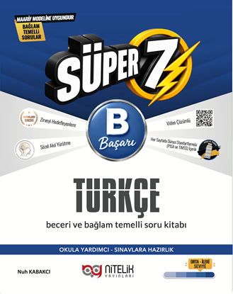 Resim Nitelik 7.Sınıf (B) Süper Türkçe Soru Kitabı Beceri ve  Bağlam  Temelli